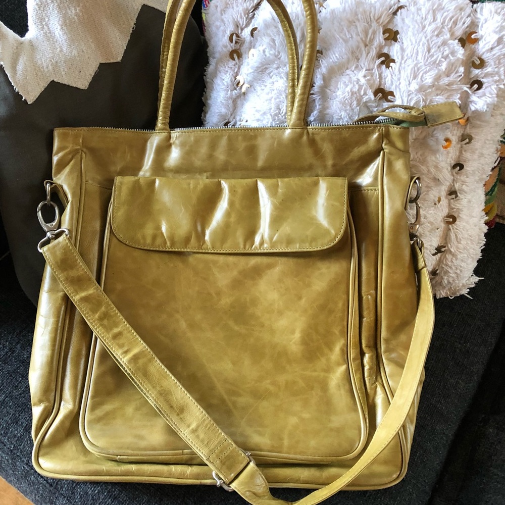 LATICO soft leather moss computer bag, used 2x